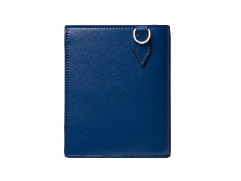 PORTAFOGLIO COMPATTO 6 SCOMPARTI BLU E NERO MEISTERSTUCK MONTBLANC 129678